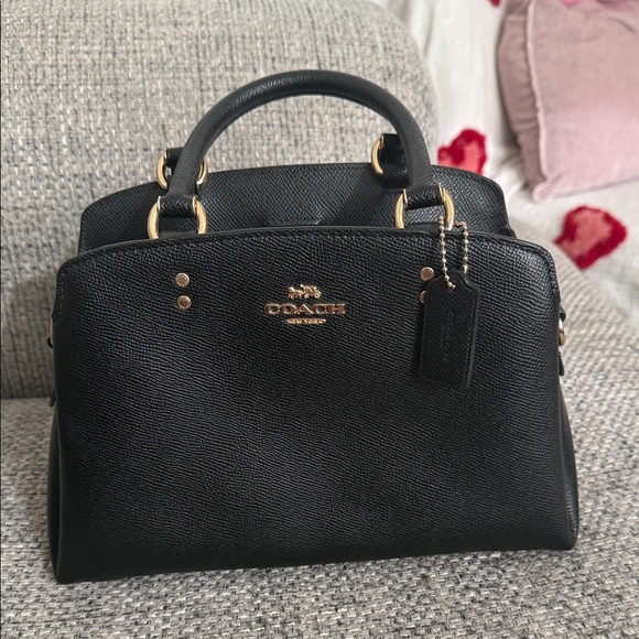 Coach Black Saffiano Leather Top Handle Bag - Picture 1 of 5